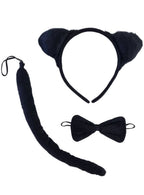 Image of Plush Black 3 Piece Kitty Cat Kid's Costume Accessory Set