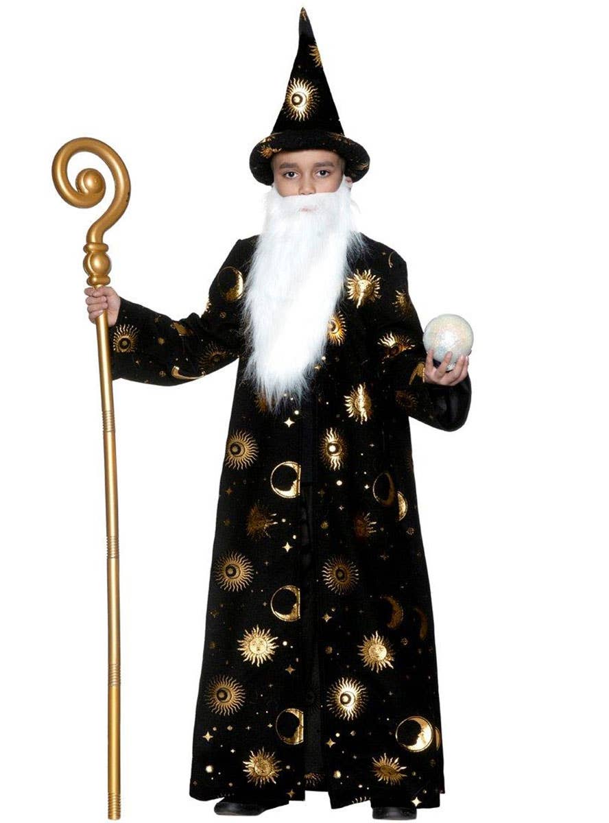 Gold and Black Celestial Wizard Boys Costume
