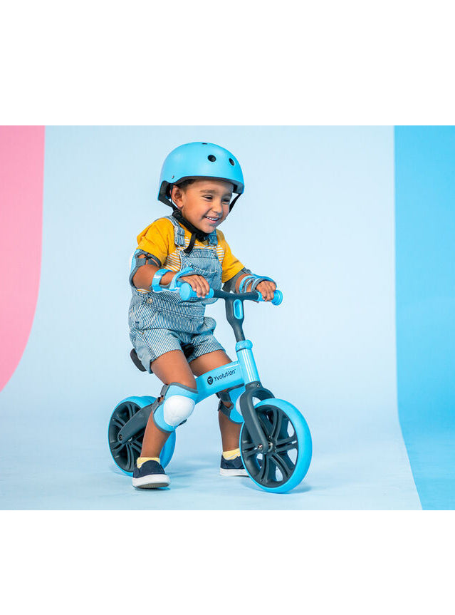 Blue Balance Bike for Kids with Bonus Safety Pads