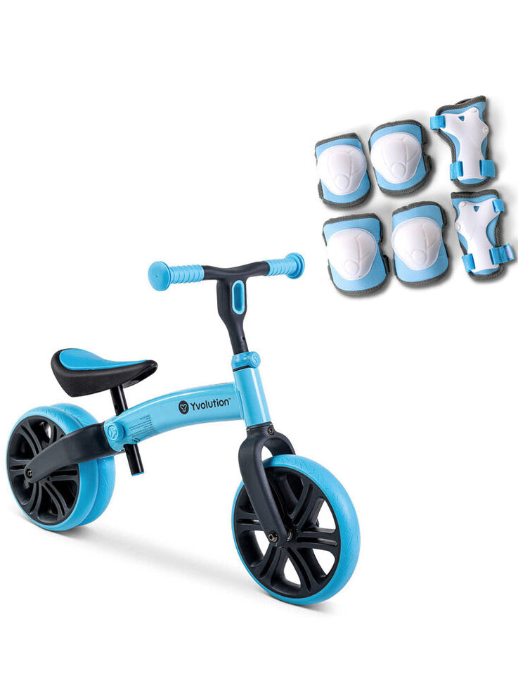 Blue Balance Bike for Kids with Bonus Safety Pads