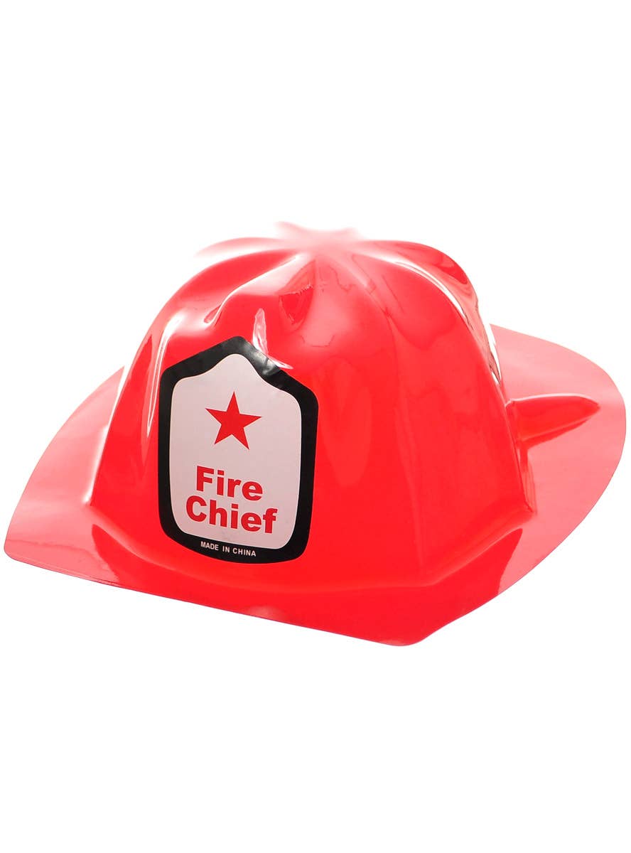 Basic Red Fire Chief Costume Hat for Kids
