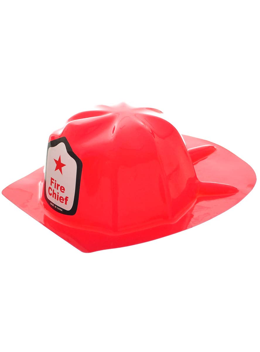 Image of Fire Chief Kids Red Costume Hat - Alternate Image 2