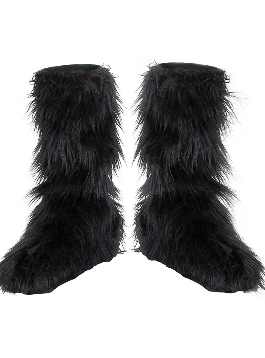 Kids Furry Black Monster Costume Boot Covers
