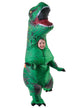 Image of Inflatable Green T-Rex Dinosaur Kid's Costume - Front View