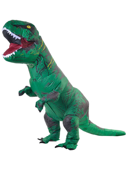 Kids Inflatable Green Dinosaur Costume - Main Image