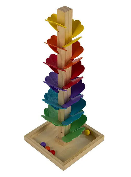 Kids Rainbow 75cm Wooden Marble Run Tree - Alternative Image 2