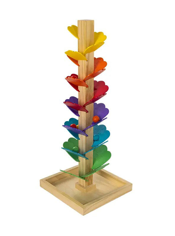 Kids Rainbow 75cm Wooden Marble Run Tree - Main Image
