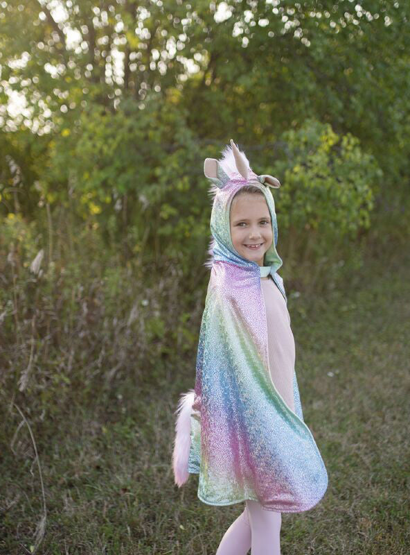 Kids Reversible Dragon And Unicorn Costume Cape Small - Lifestyle Image 4