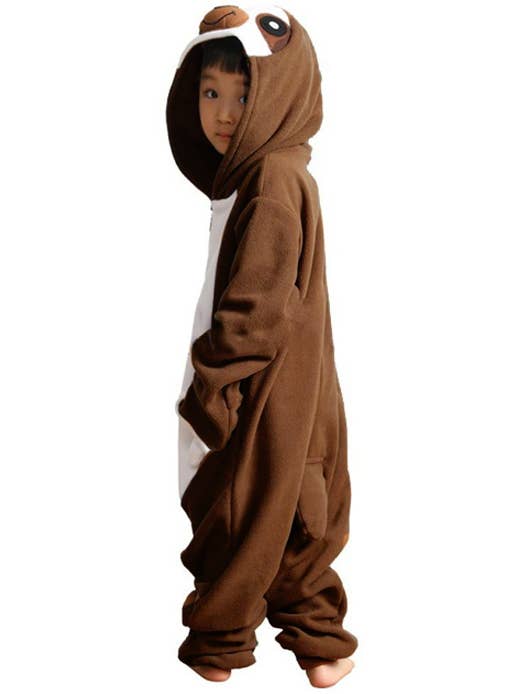 Kid's Brown Sloth Animal Costume Onesie