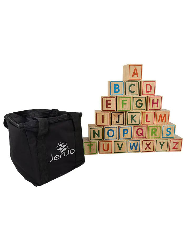 Kids Wooden 9cm Alphabet Blocks With Animal Images And Storage Bag - Alternative Image 10