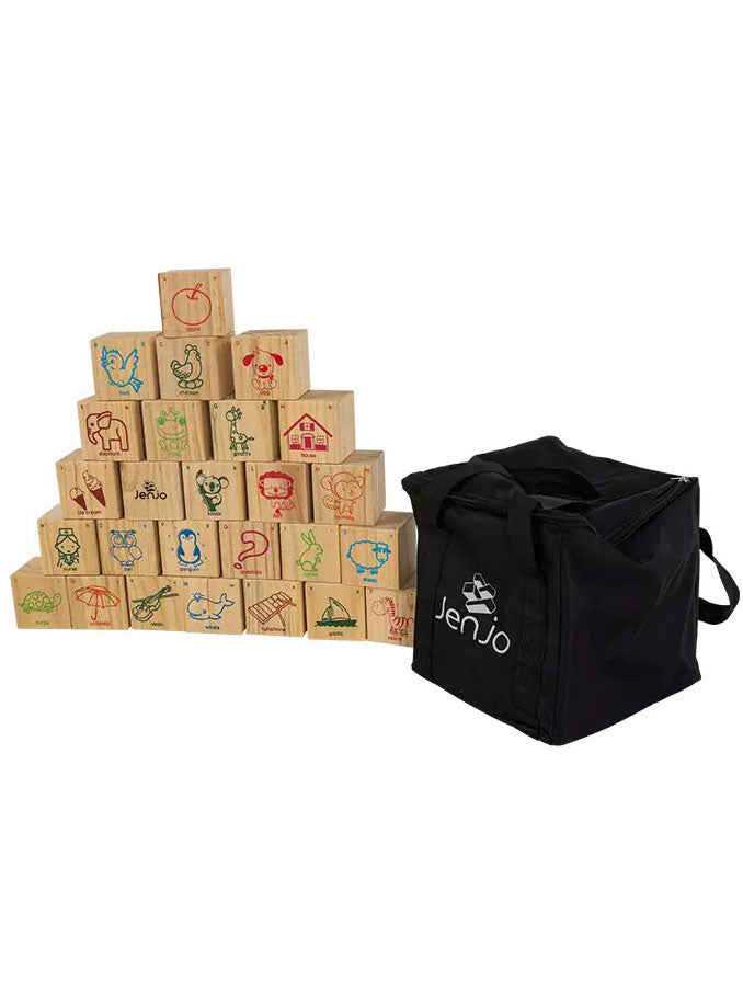 Kids Wooden 9cm Alphabet Blocks With Animal Images And Storage Bag - Alternative Image 7