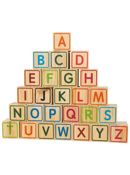 Kids Wooden 9cm Alphabet Blocks With Animal Images And Storage Bag - Main Image