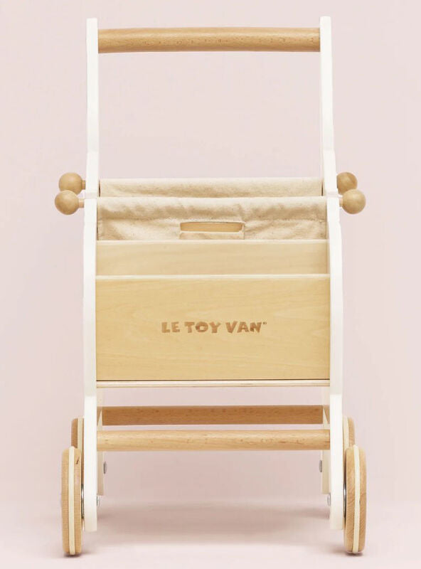 Wooden Shopping Trolley with Bag