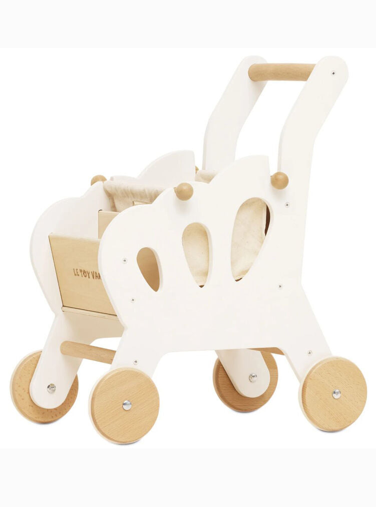 Wooden Shopping Trolley with Bag