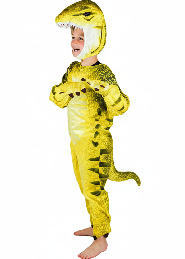 Kids Yellow And Green Dinosaur Costume