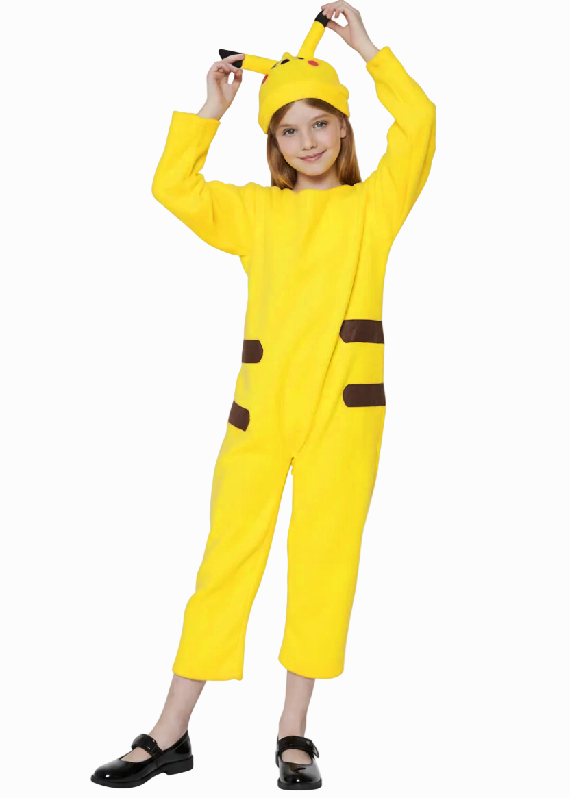 Electric Mouse Kid's Yellow Pikachu Inspired Costume - Main Image