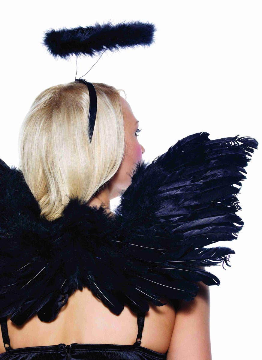 Fallen Angel Women's Halo And Wings Costume Accessory Set -  Alternative Image 1