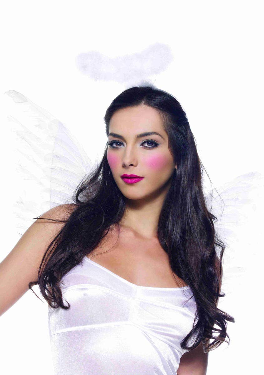 White Angel Women's Wigs And Halo Costume Accessory Set - Alt Main Image