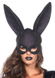 Women's Black Glitter Bunny Costume Mask