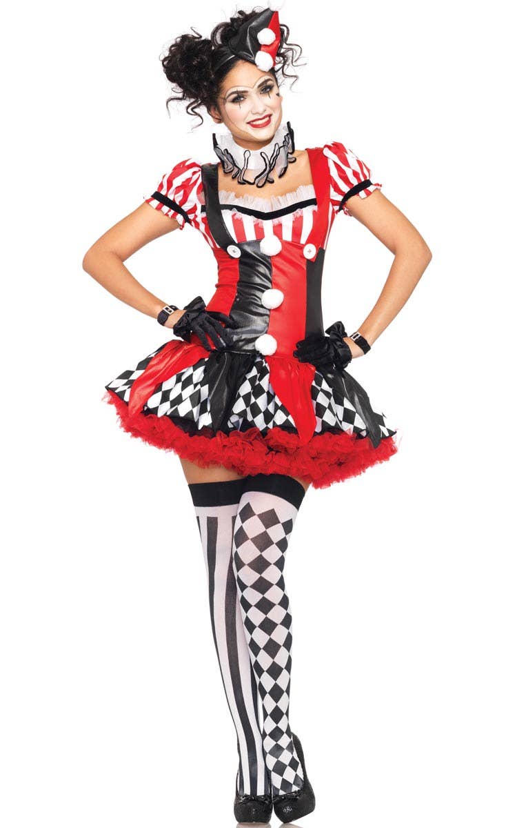 Sexy Harlequin Women's Ciurcus Costume Front View