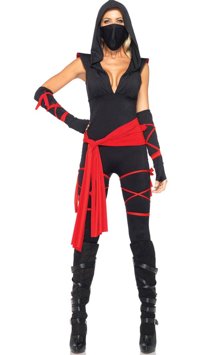 Sexy Ninja Deluxe Women's Halloween Costume Front View