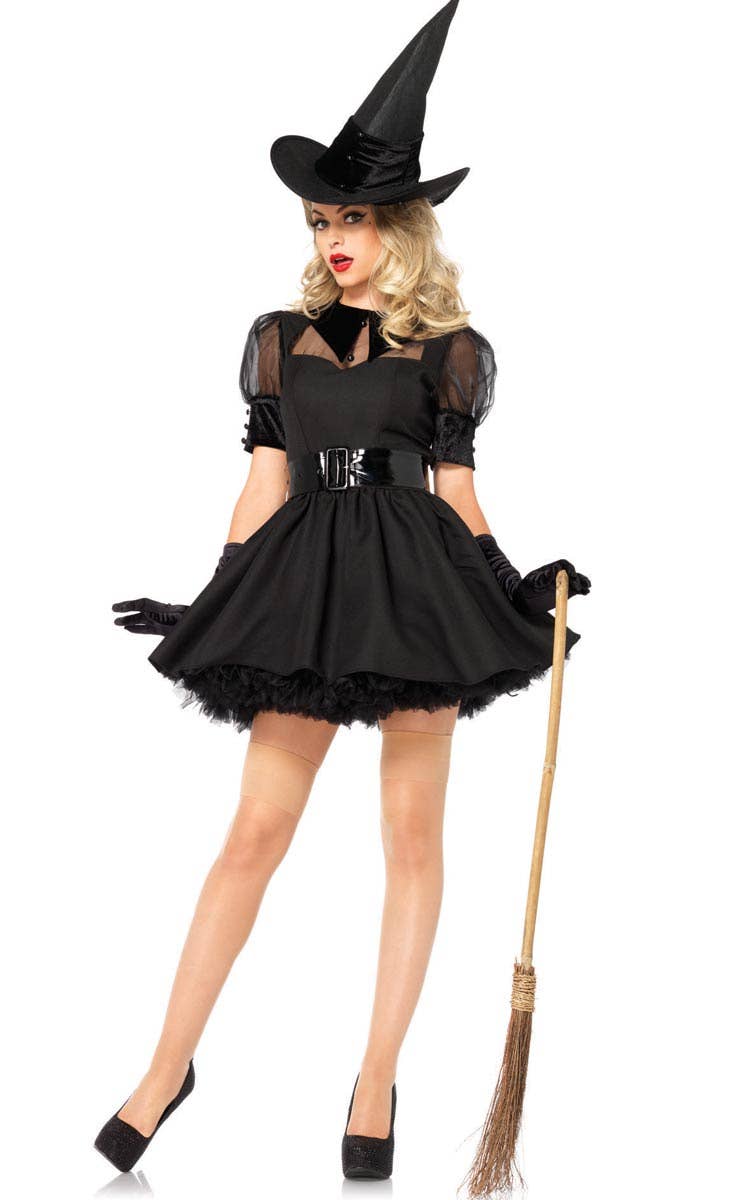 Sexy Black Witch Women's Deluxe Halloween Costume Alternative View