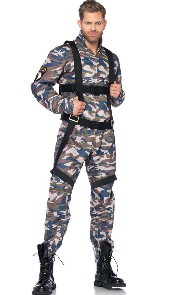 Paratrooper Men's Army Fancy Dress Costume Front View