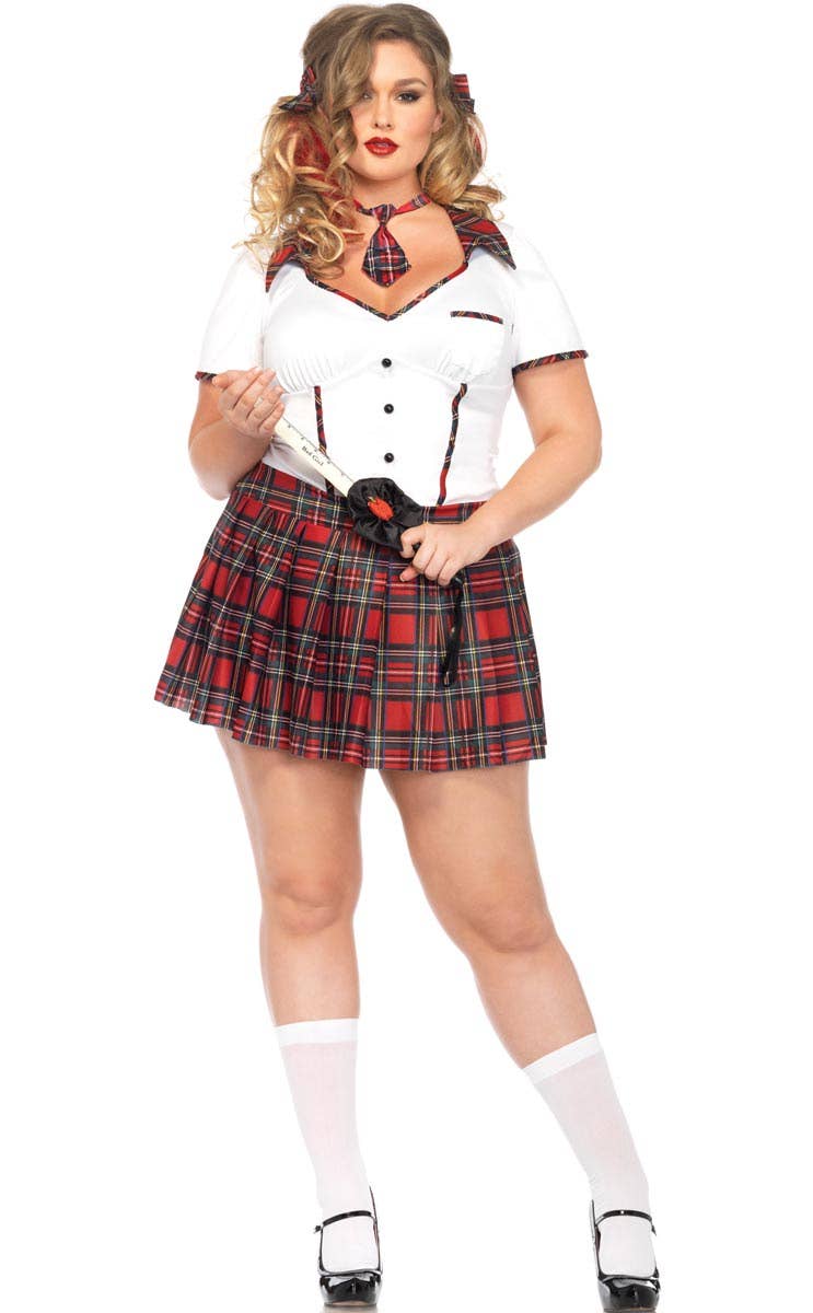 Sexy Plus Size Women's Schoolgirl Costume Main View