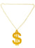 Image of Large Gold 14cm Dollar Sign Costume Necklace