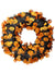 Image of Large Black and Orange Tinsel Pumpkins Halloween Wreath
