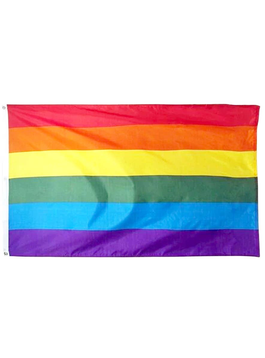 Image of Large 90x150cm Mardi Gras Rainbow Pride Flag - Main Image