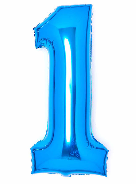 Large 90cm Blue Number 1 Foil Balloon - Main Image