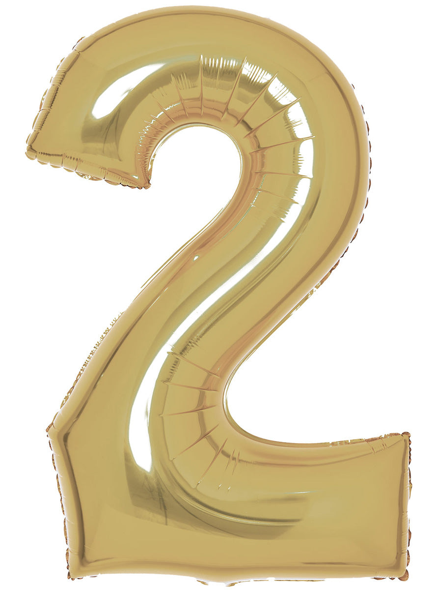 Large 90cm Gold Number 2 Foil Balloon - Main Image