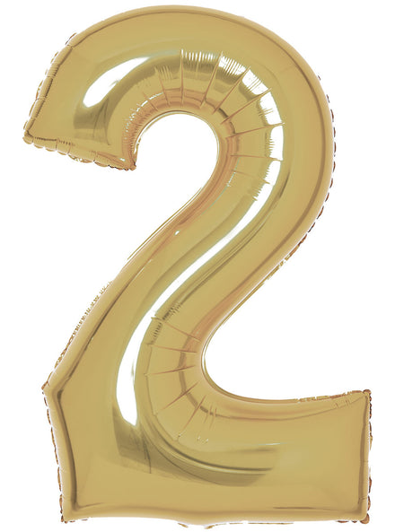 Large 90cm Gold Number 2 Foil Balloon - Main Image