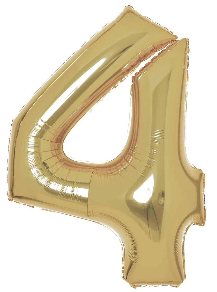 Large 90cm Gold Number 4 Foil Balloon - Main Image