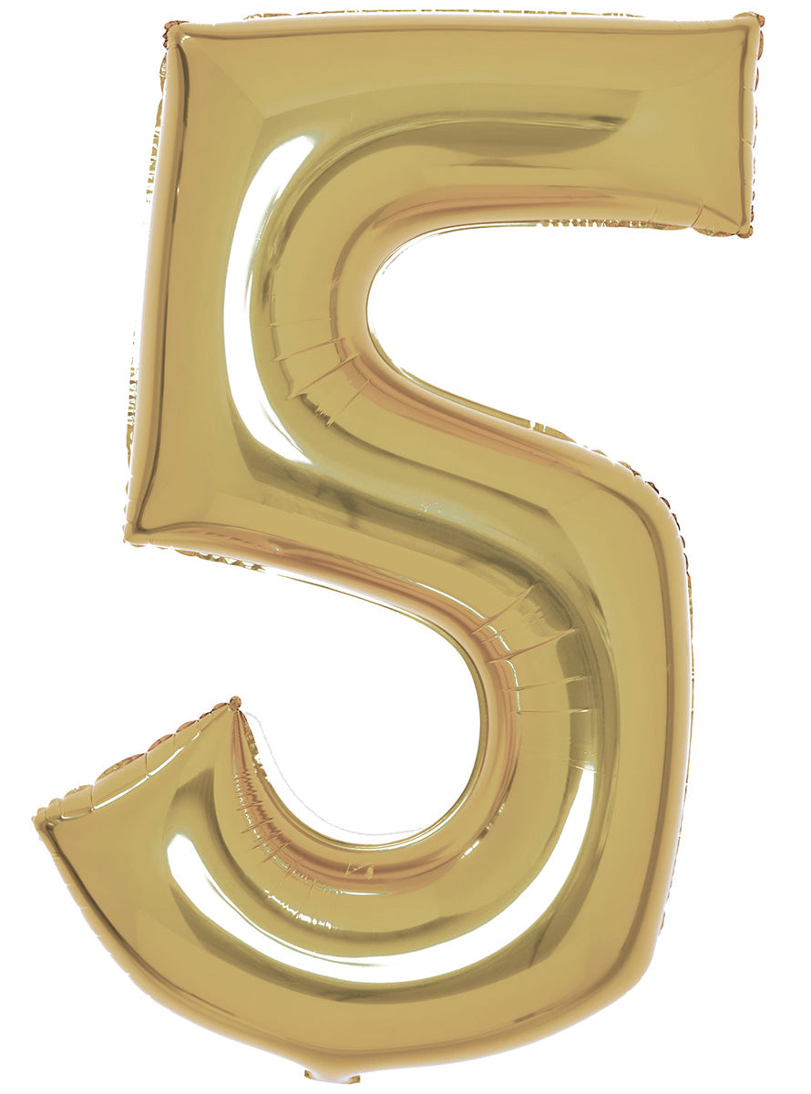 Large 90cm Gold Number 5 Foil Balloon - Main Image