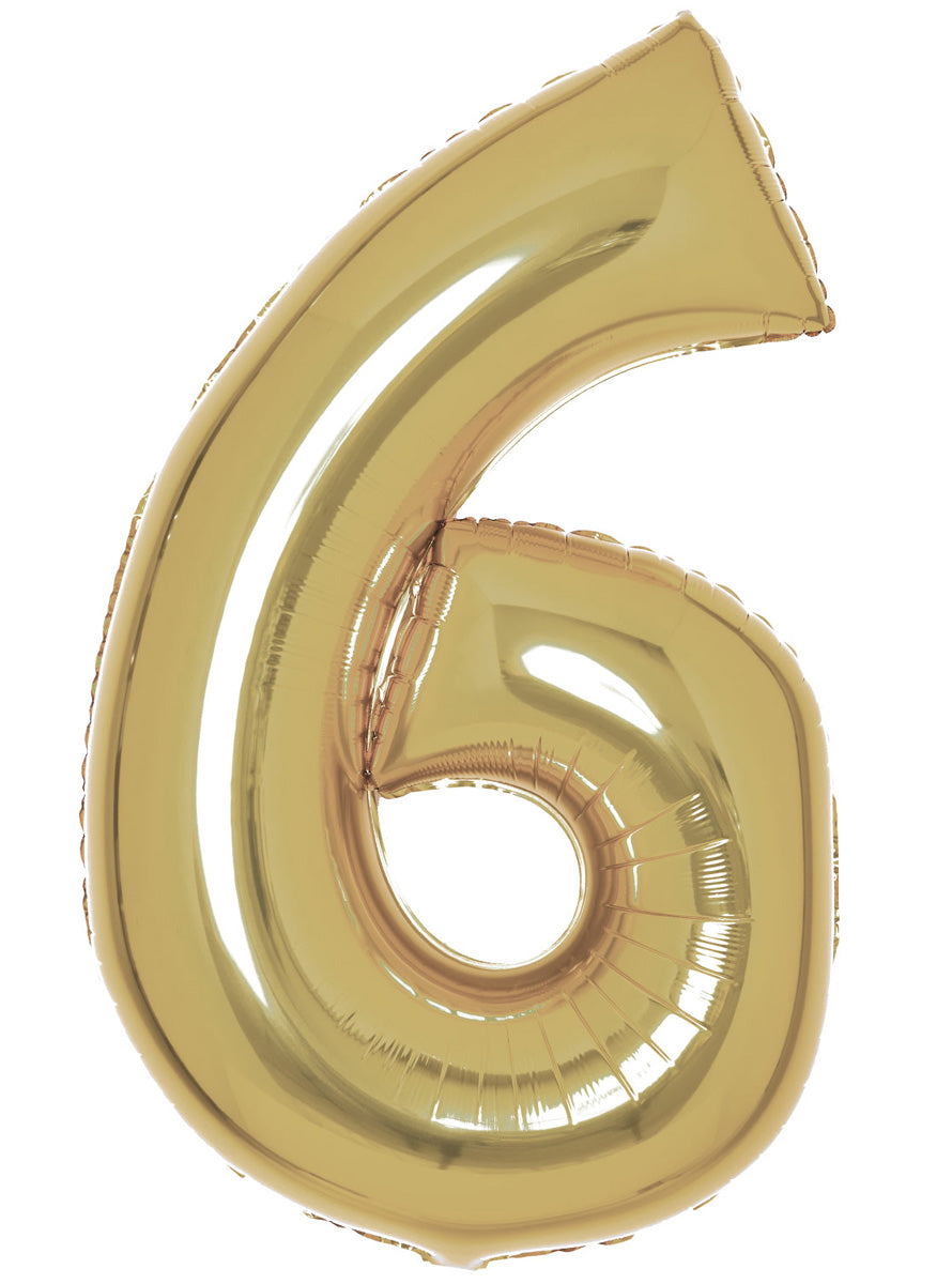 Large 90cm Gold Number 6 Foil Balloon - Main Image