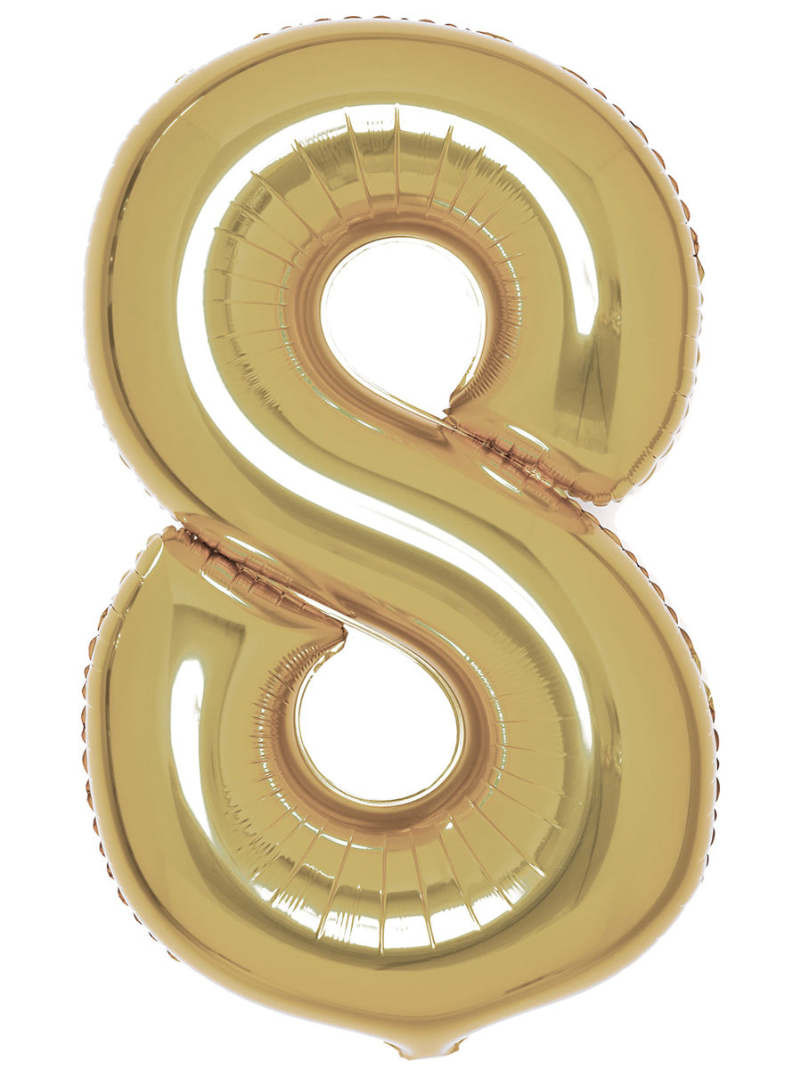 Large 90cm Gold Number 8 Foil Balloon - Main Image