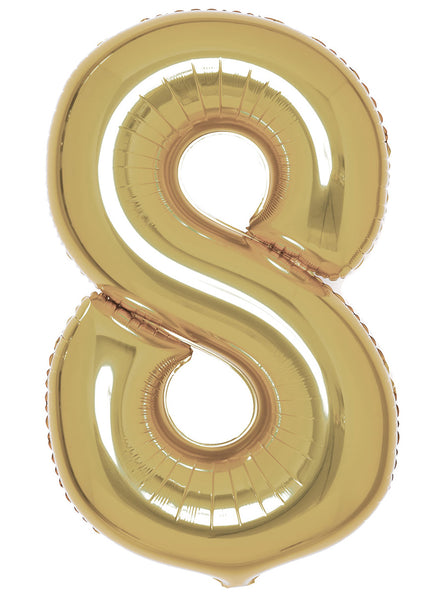 Large 90cm Gold Number 8 Foil Balloon - Main Image