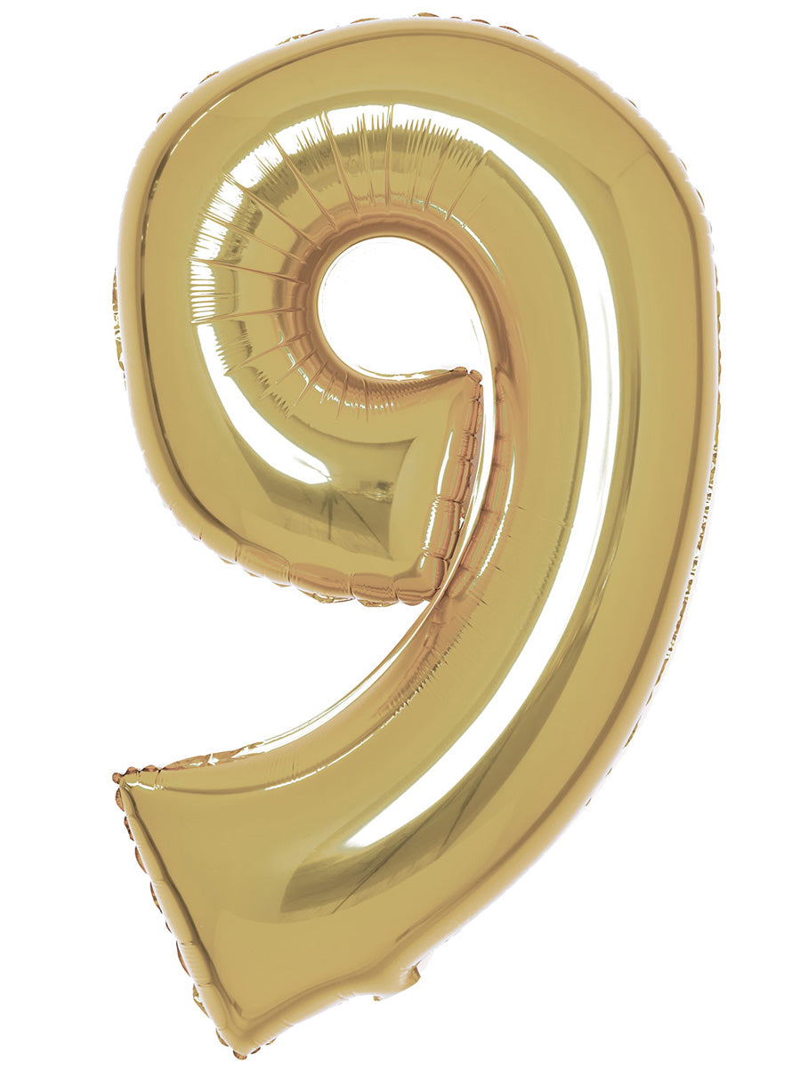 Large 90cm Gold Number 9 Foil Balloon - Main Image