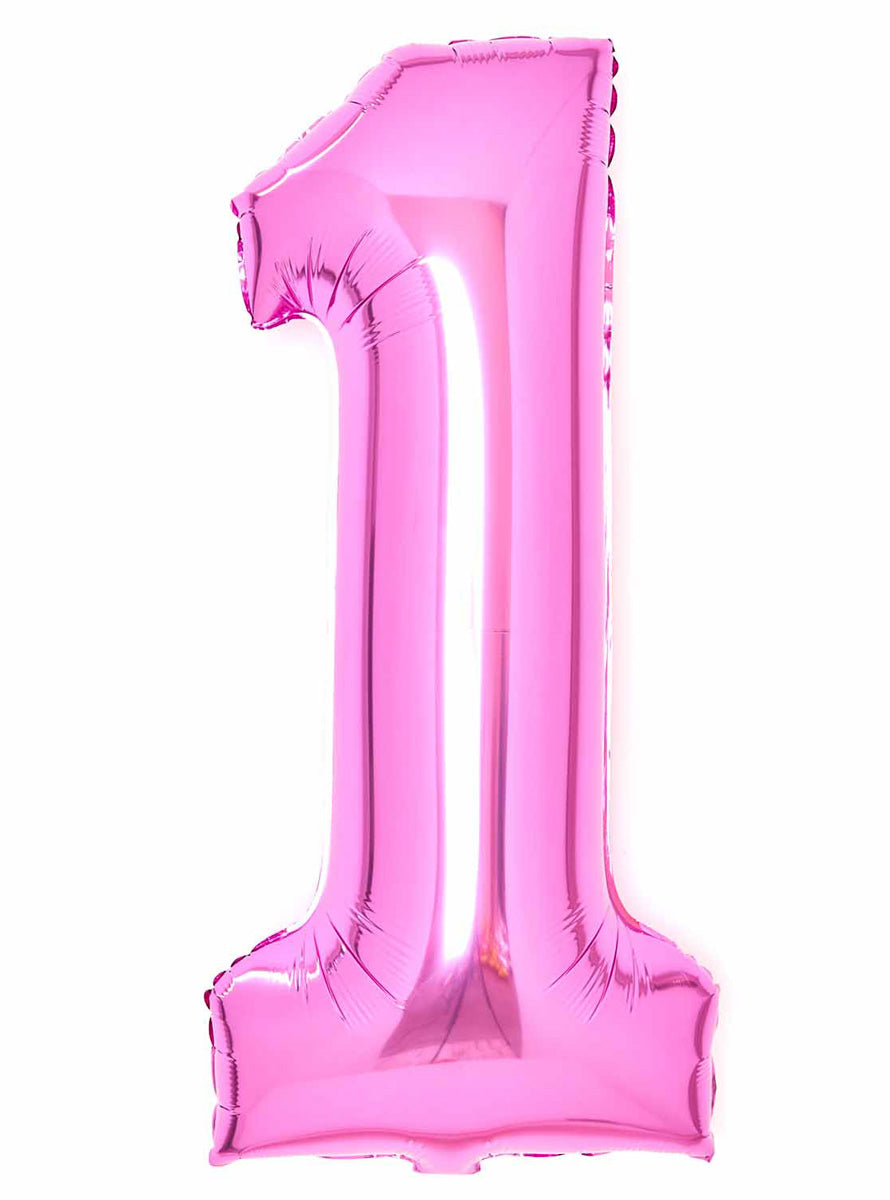 Large 90cm Pink Number 1 Foil Balloon - Main Image