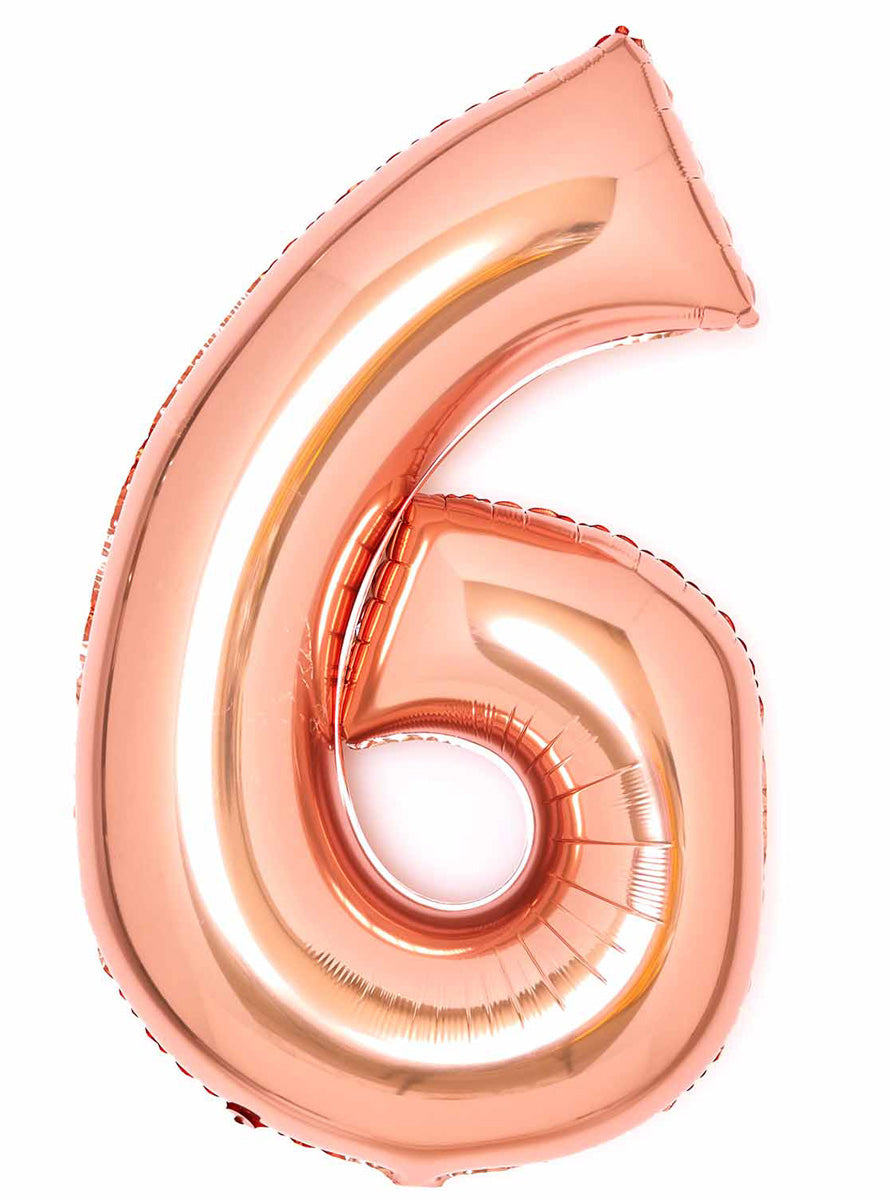 Large 90cm Rose Gold 6 Foil Balloon - Main Image
