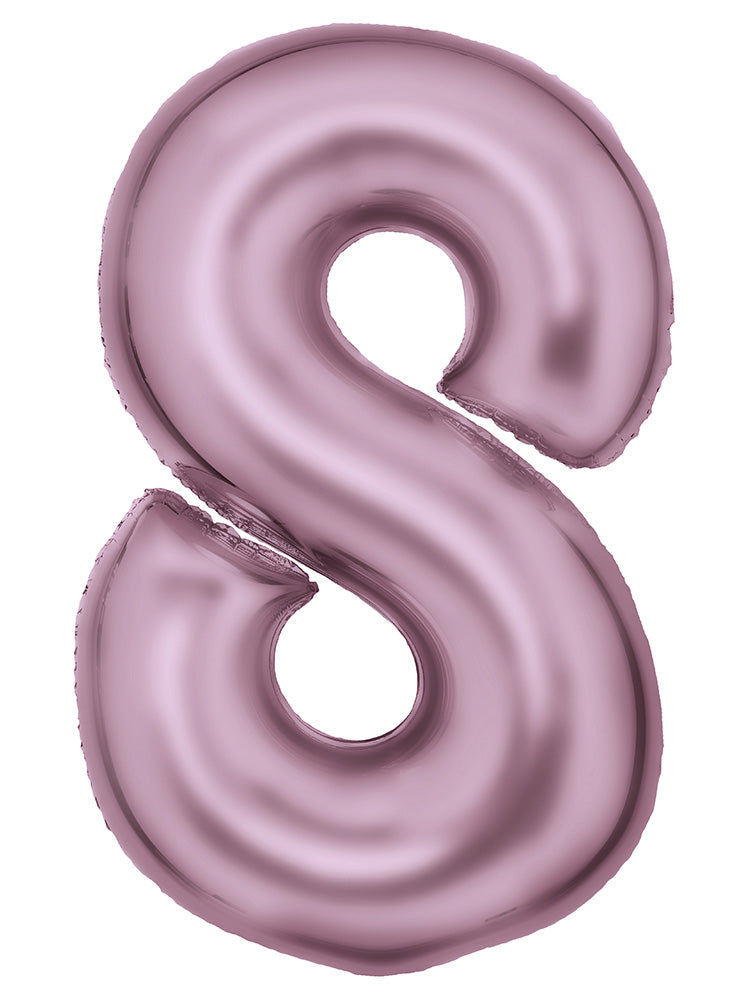 Large 90cm Silk Lustre Pastel Pink Number 8 Foil Balloon - Main Image