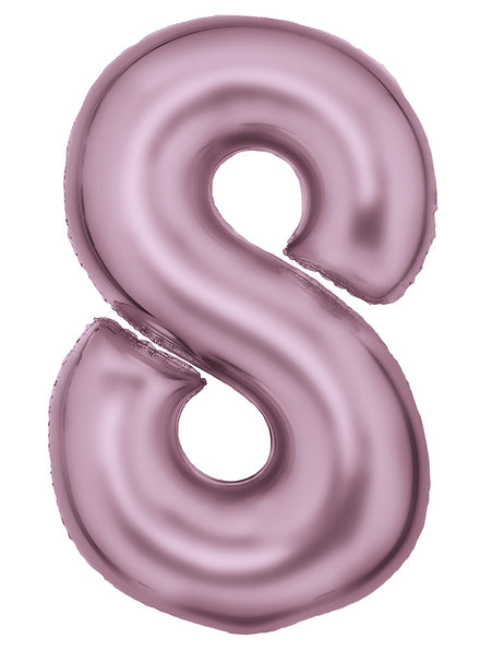 Large 90cm Silk Lustre Pastel Pink Number 8 Foil Balloon - Main Image