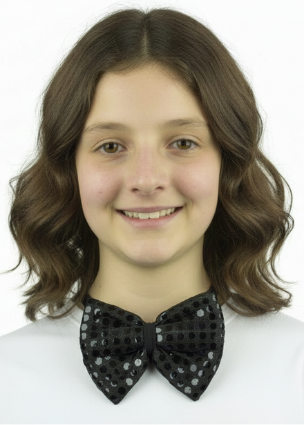 Large Black Sequined Costume Bow Tie - Main Image