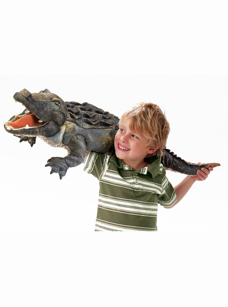 Green Crocodile Large Plush Puppet