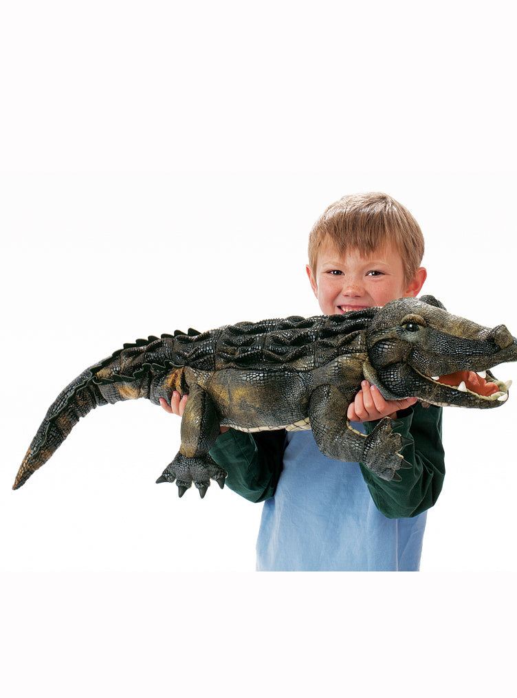 Green Crocodile Large Plush Puppet
