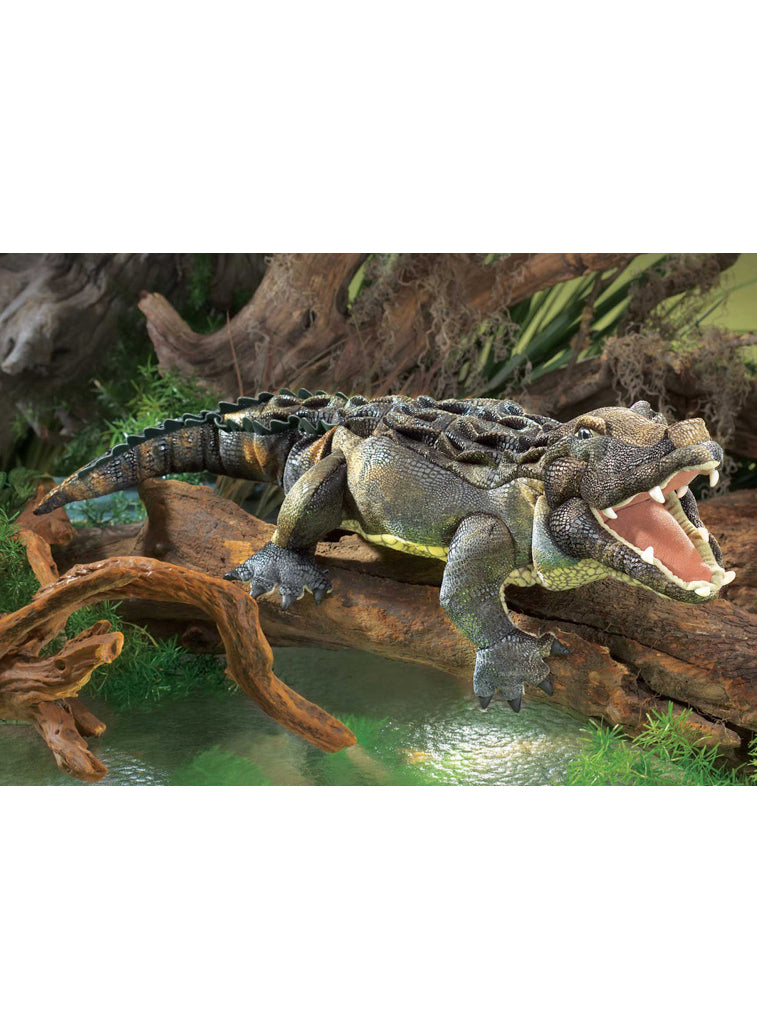 Green Crocodile Large Plush Puppet