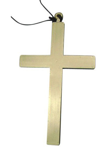 Large Gold Monks Cross Costume Necklace - Main Image