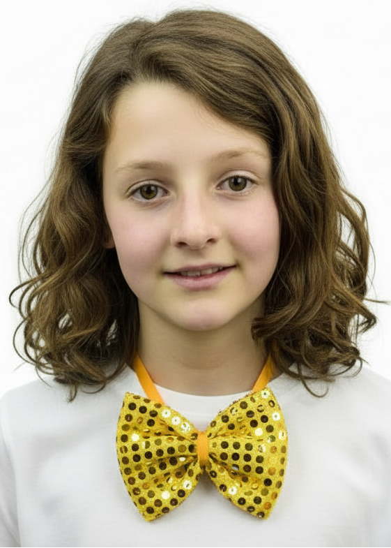 Large Gold Sequined Costume Bow Tie - Main Image